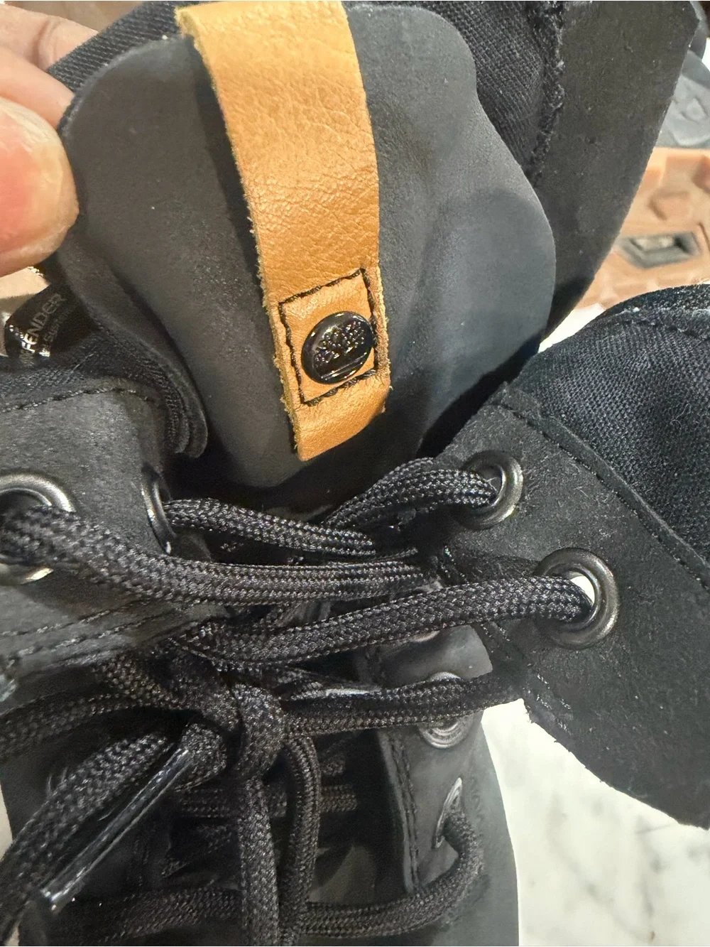 Timberland Black Lace-Up Men's Boots with Brown Soles